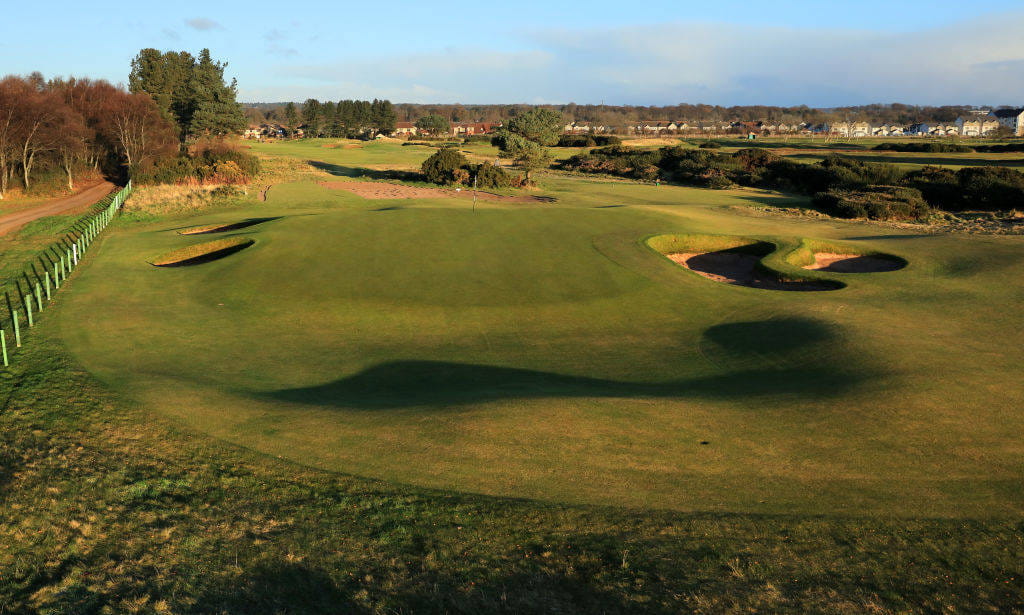 General views of the 8th hole at the Carnoustie Championship Course